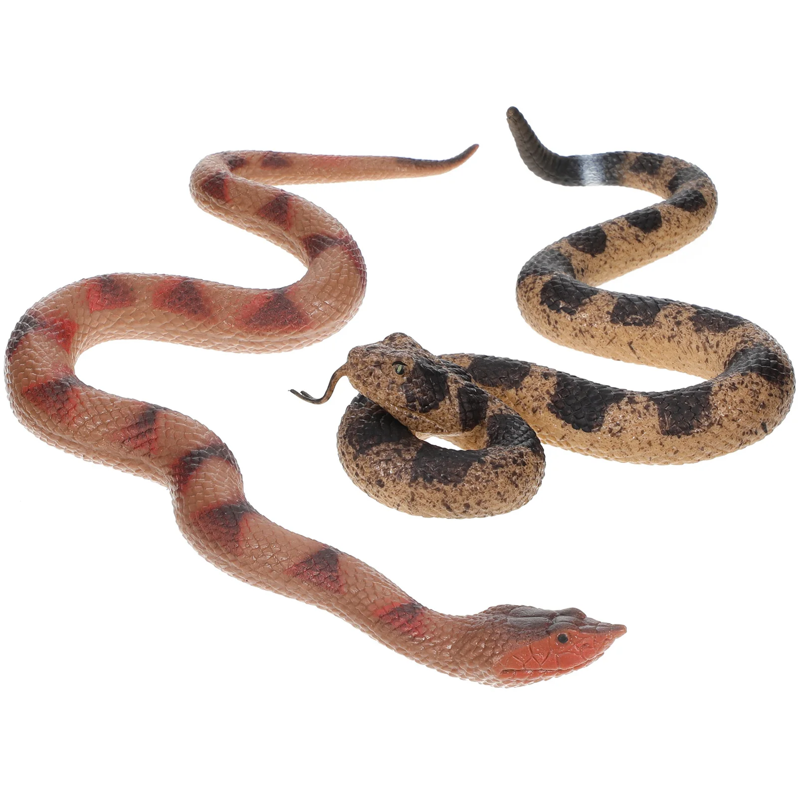 Serpiente de goma realista, serpiente cascabel suave, accesorios de broma, decoración de jardín, fiesta de Halloween, serpiente falsa aterradora, 2 uds.