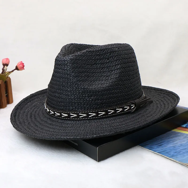 Fine Papyrus Hand-knitted Hat New Hand-knitted Fine Papyrus Fedora Hat Men's Hat