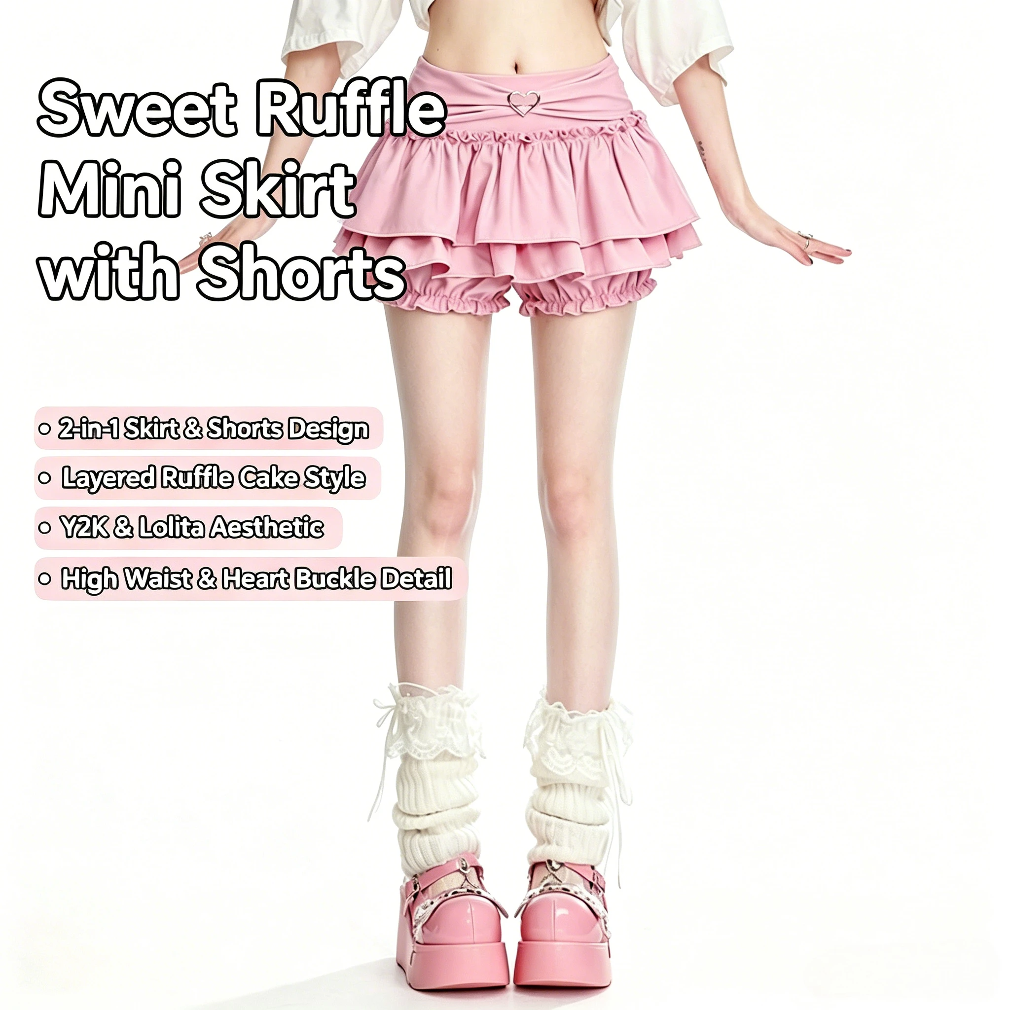 Skirts Women Ruffles A-line High Waist Chic Design Unique Korean Fashion Streetwear Gothic Summer Sweet Hot Girls Prevalent Y2k