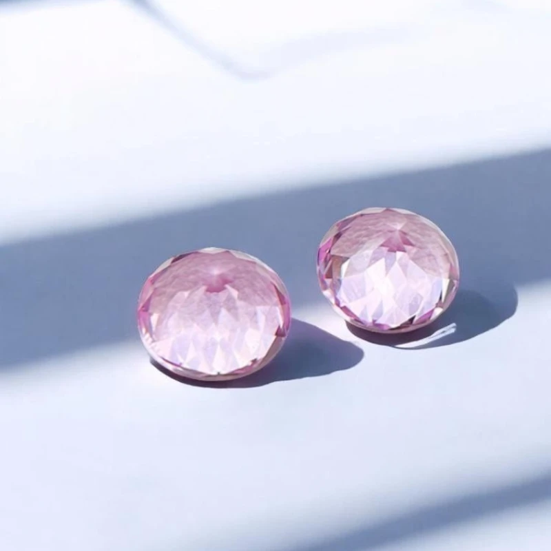 Rund Geschliffener VVS1 Labor-Gezüchteter Saphir Sakura-Rosa Synthetischer Edelstein – Detail 3
