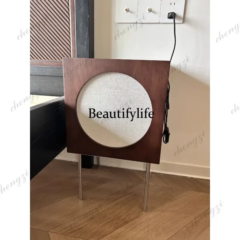 Modern Minimalist Solid Wood Floor Lamp with Side Table Shelf Multi Function Standing Light for Living Room Bedroom