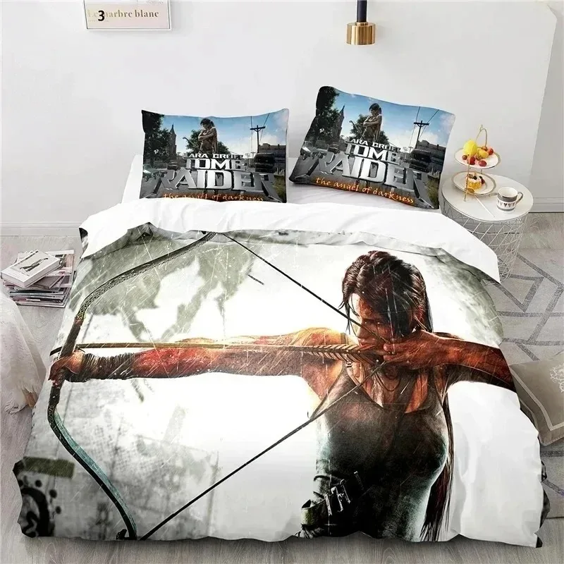 

3D print Game Tomb Raider Bedding Set Bedroom Soft Modern Bedspreads Comefortable Kids Duvet Cover Quilt Cover And Pillowcase