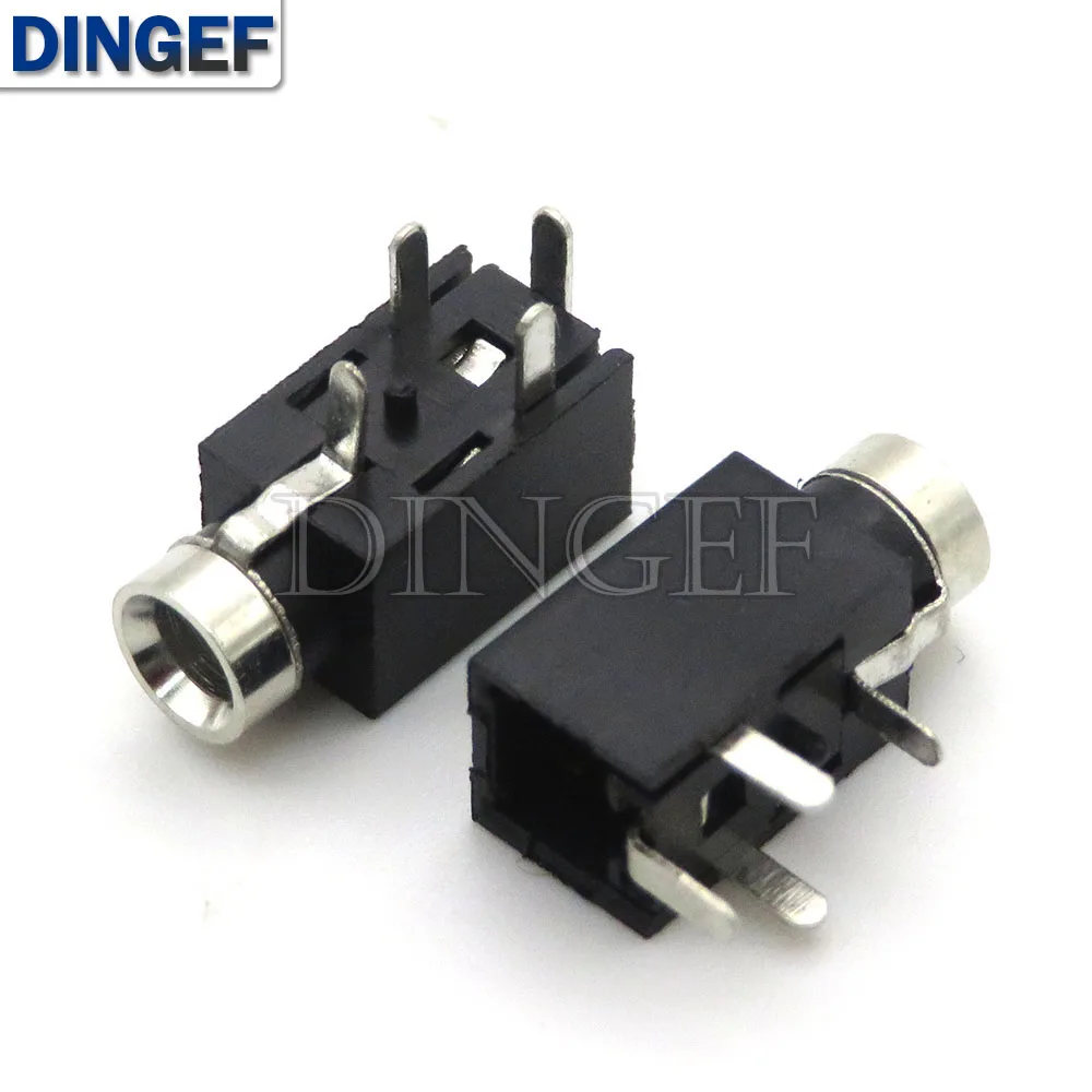 20PCS PJ-210 headphone socket 4PIN 3PIN plug seat small head jack 2.5mm audio female socket light hole