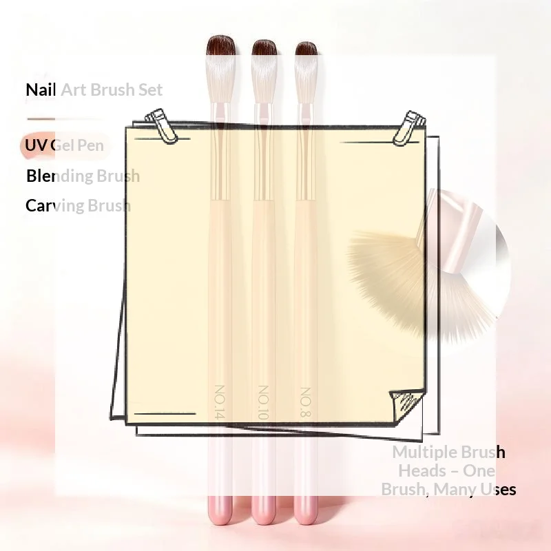 3Pcs Pink Wooden Rod Nail Art Crystal Pen Nail Brush Nail Art Pen Special Nail Art Set Nail Care Manicure Tools