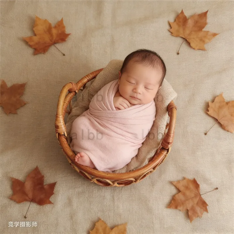 

Реквизит для фотосъемки новорожденных в студии, 1 шт., плетеная корзина ручной работы в стиле ретро, аксессуары для сцены, вспомогательные инструменты для съемки для студии