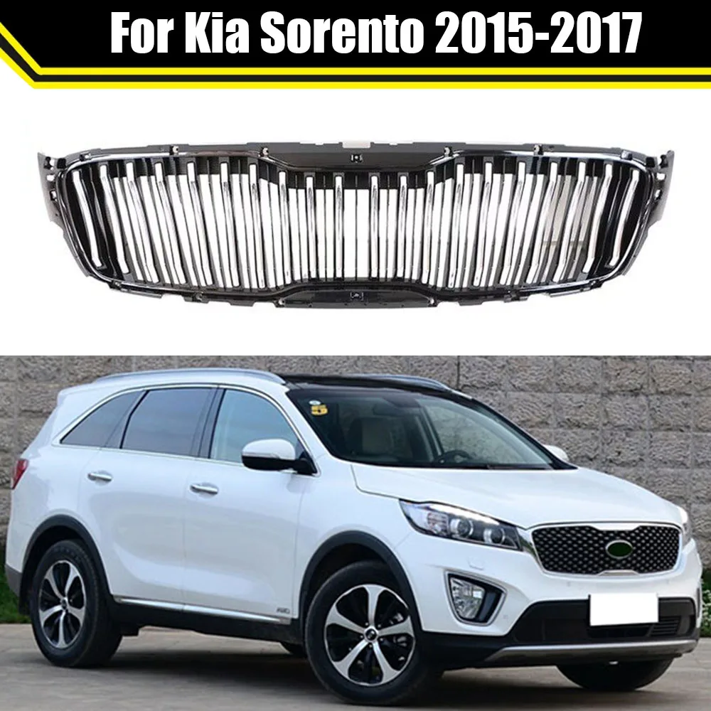 

High Quality Refit Front Grille Racing Grill Tuning For Kia Sorento 2015 2016 2017 ABS Radiator Grille Frame Trim Car Styling