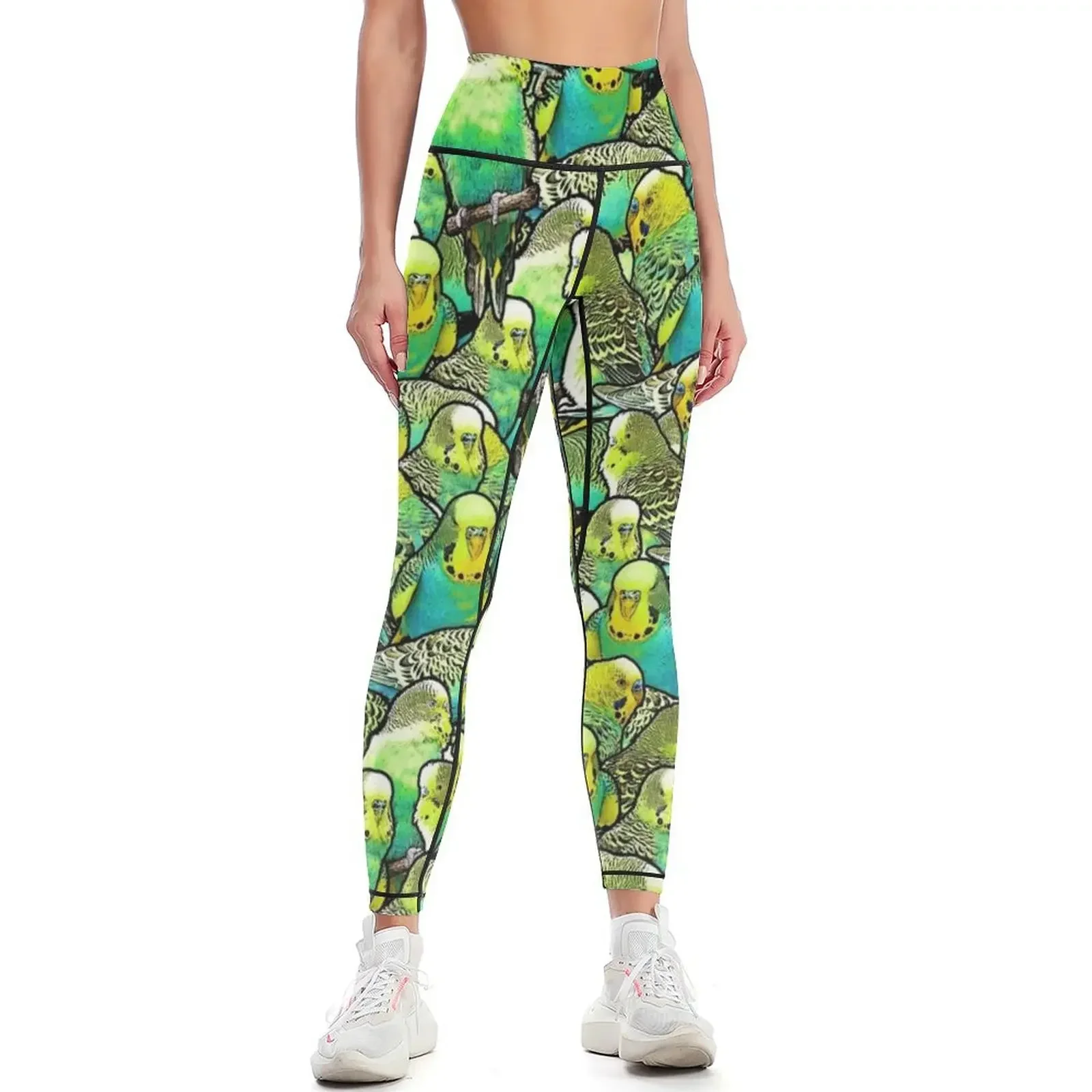 

Budgie Pattern Leggings legings for fitness Women sportwear sportswear woman gym 2025 trousers Womens Leggings