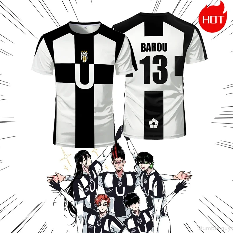 Harajuku Blue Locker Room Anime T-Shirt Fußballtrikot Cosplay Jungenkleidung Mädchen Kurzarm-Grafik-T-Shirts für alle Altersgruppen