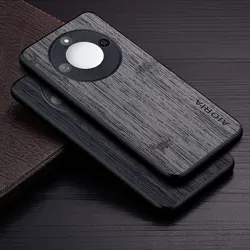 Case for Honor X9c Smart bamboo wood pattern Leather cover Luxury coque for Honor X9c case capa