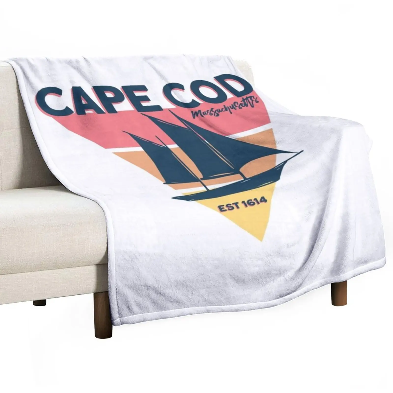 Cape Cod Sailboat Massachusetts Summer Vibes Throw Blanket Luxury blankets ands christmas gifts Blankets