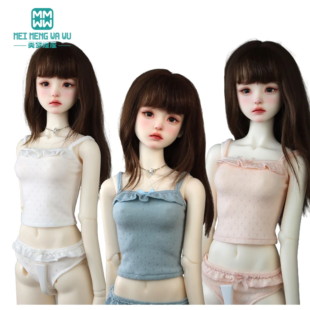 

Подходит для кукол 43-60 см SD DD MSD 1/3 1/4 BJD, одежда, игрушки, аксессуары для кукол, Модный комплект нижнего белья с вырезами, фиолетовый, розовый, белый, черный
