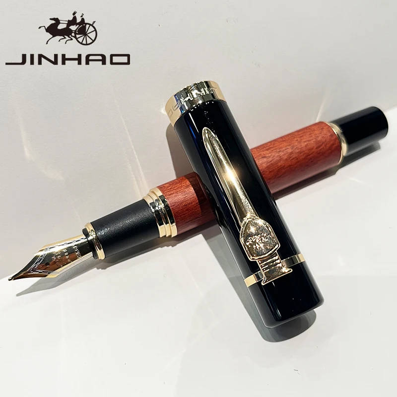 

Перьевая ручка JINHAO 650 — высококачественный, элегантный черный и деревянный дизайн с золотыми акцентами, идеально подходит для офисных принадлежностей и вызовов