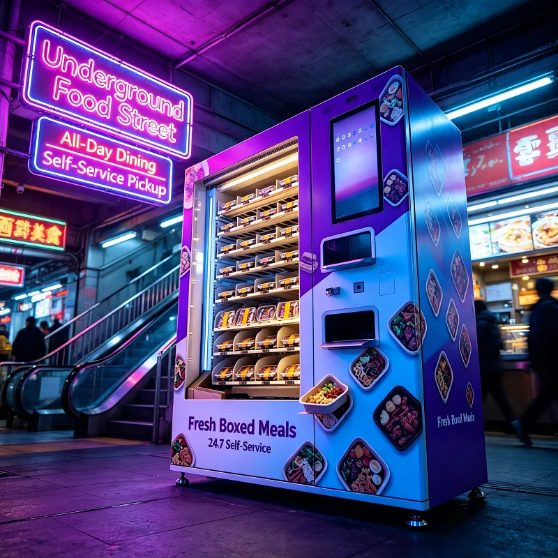 Hot Food Vending Machine Automated Hot Meal Vending Station Digital Catering Equipment for School Hospital