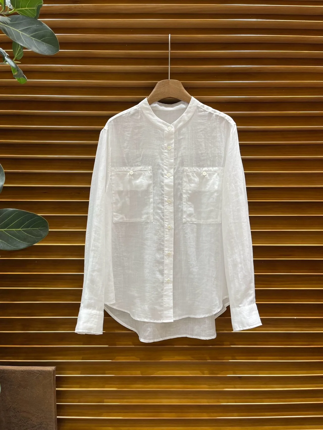 

Весенне-летняя льняная женская рубашка с длинным рукавом, охлаждающая, с круглым вырезом, приталенная, с защитой от солнца, модный стиль для повседневной носки