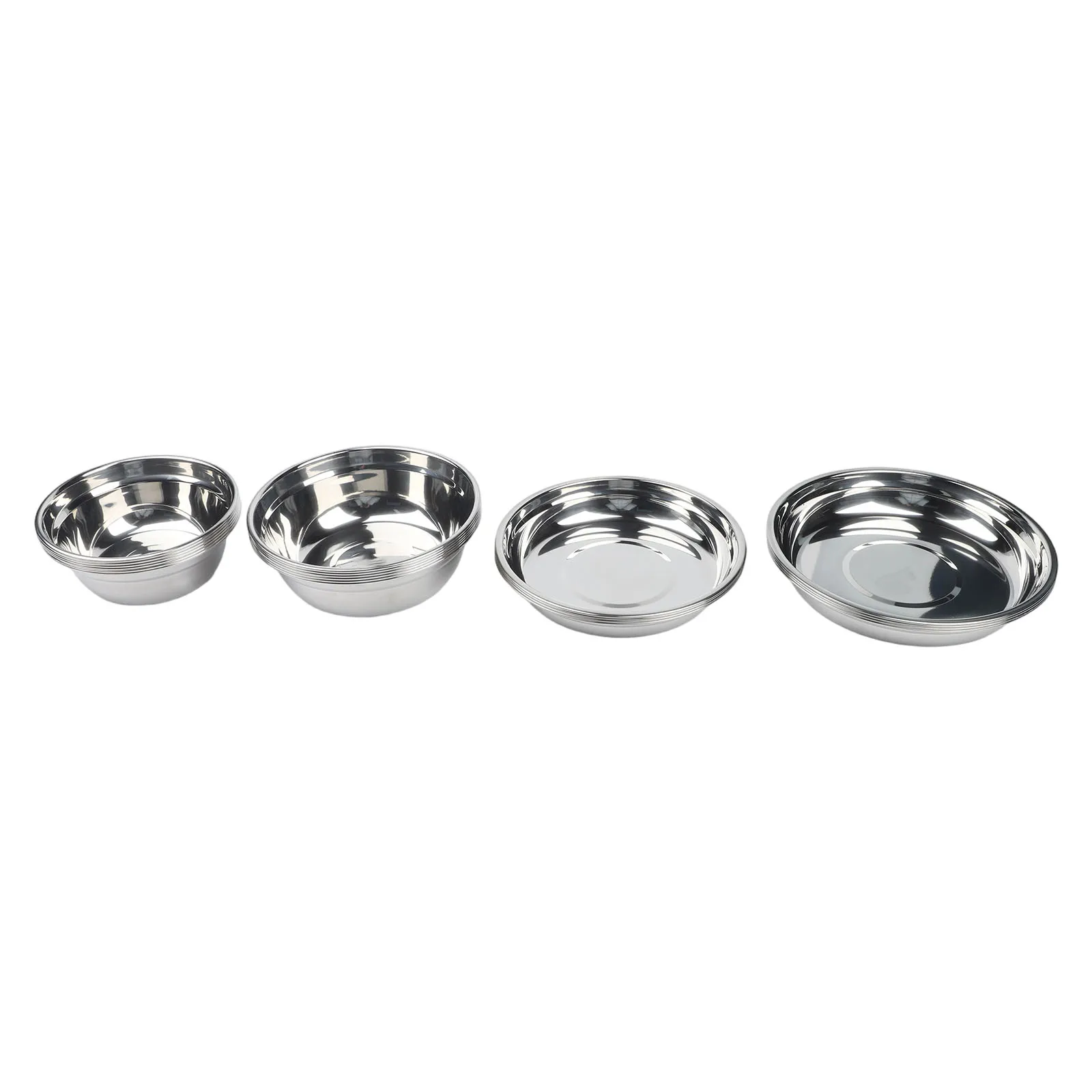 20-Piece SUS304 Stainless Steel Outdoor Dining Set for Camping Featuring Lightweight Bowls Plates and Travel Friendly Packaging