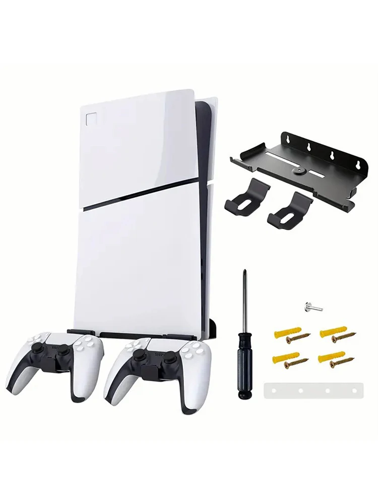 Kit support mural vertical en acier avec fixation à vis pour PS5/PS5Slim (CD et versions numériques)