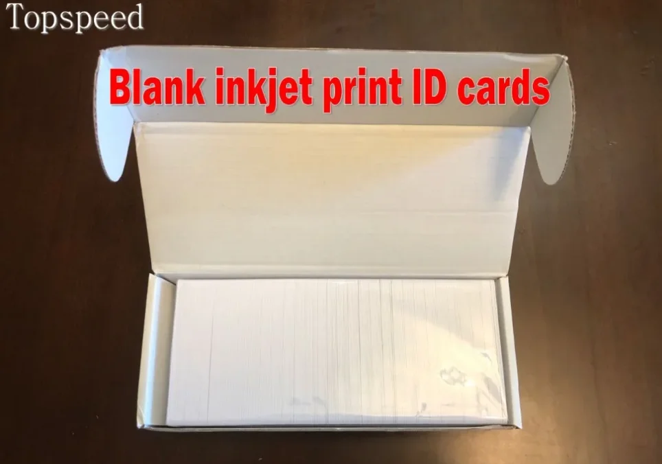 Dual Double Side Inkjet Printing Blank White 0.76mm Thin Inkjet PVC ID Card by Inkjet Printer 230pcs/lot