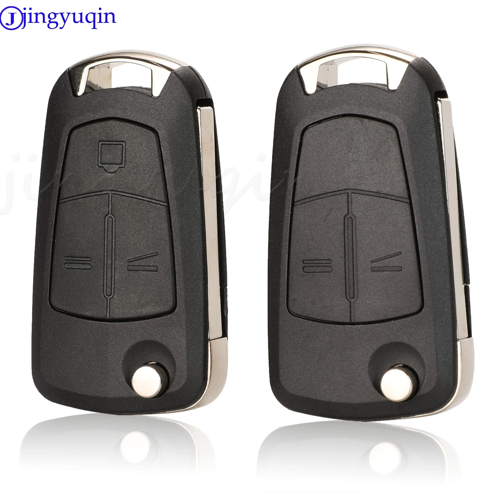 

jingyuqin Flip Key Shell For OPEL Astra H Corsa D Vectra C Zafira 2/3 Buttons Remote Car Key Case Uncut Blade Blank Replacement