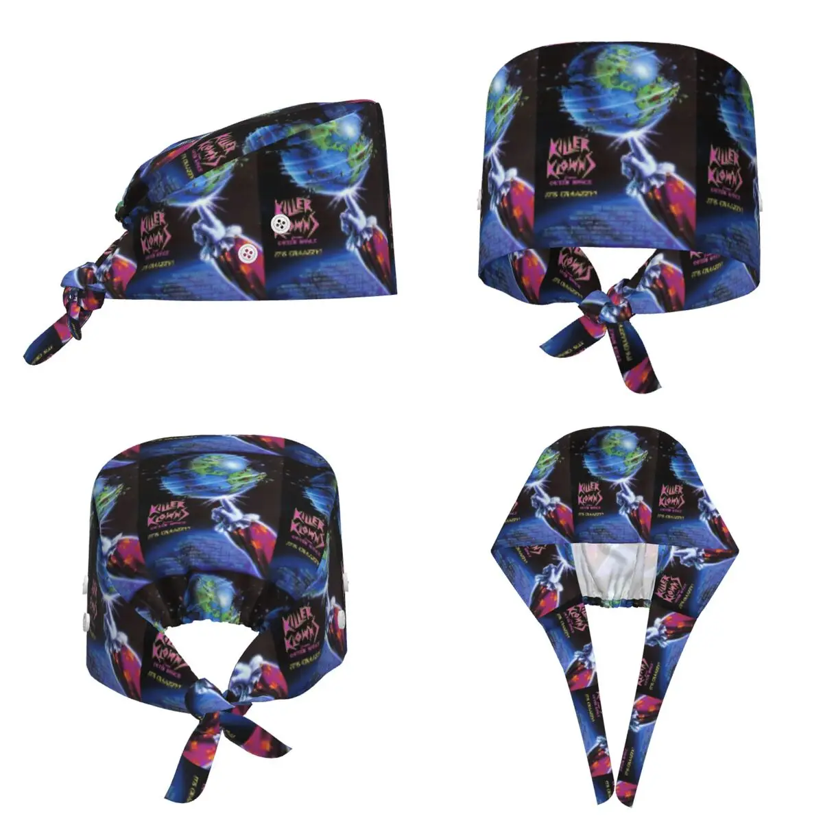 Killer Klowns From Outer Space Scrub Hat Doctor Working Surgical Cap Men Women Adjustable Nursing Caps for Dentist