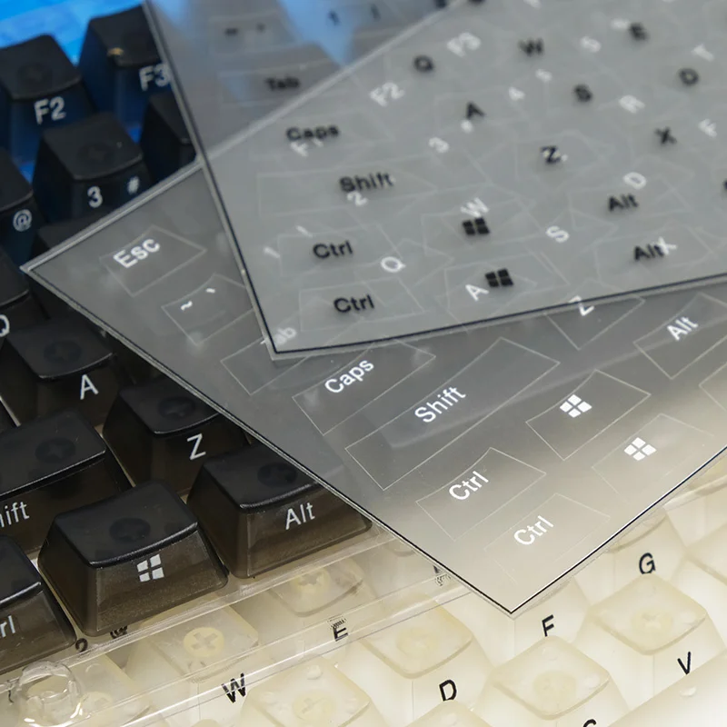 Geen Gegraveerd Leeg Keycaps Stickers Aanpassen Gamer Mechanische Toetsenbord Kant Gegraveerd Engels Brief Type Sticker Clear Key Cap