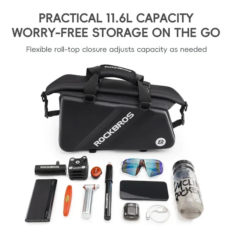 

ROCKBROS Сумка-переноска для велосипеда Большой вместительный жесткий чехол для велосипеда Седельная сумка MTB Велоспорт Задний багаж Многофункциональный багажник