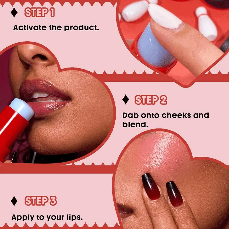 Blush Stick-Big Swing Watery Blush Stick, Glow Natural Pigment Non-Greasy Blendable Valentine's Day Decor Love Gift,Makeup Party