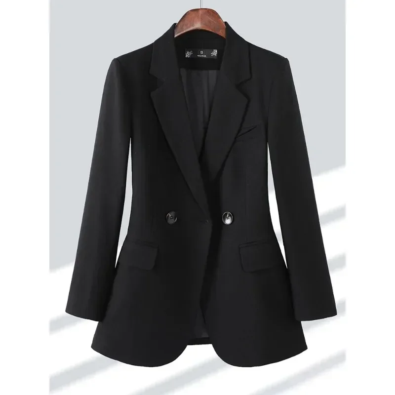 Women Long Sleeve Single Breasted Formal Blazer Gay Coffee Black Solid Business Work Wear Office Ladies Female Jacket