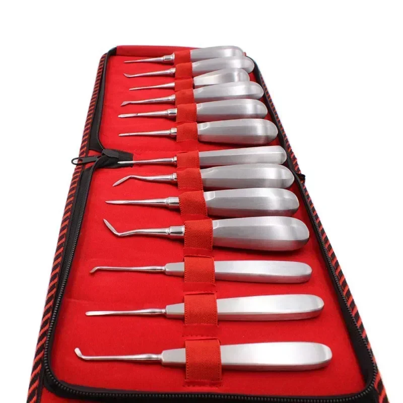 13pcs dentistry  Elevator Set Made in Pakistan Teeth Extraction Tooth Extracting Forceps Stainless Steel Curved Root