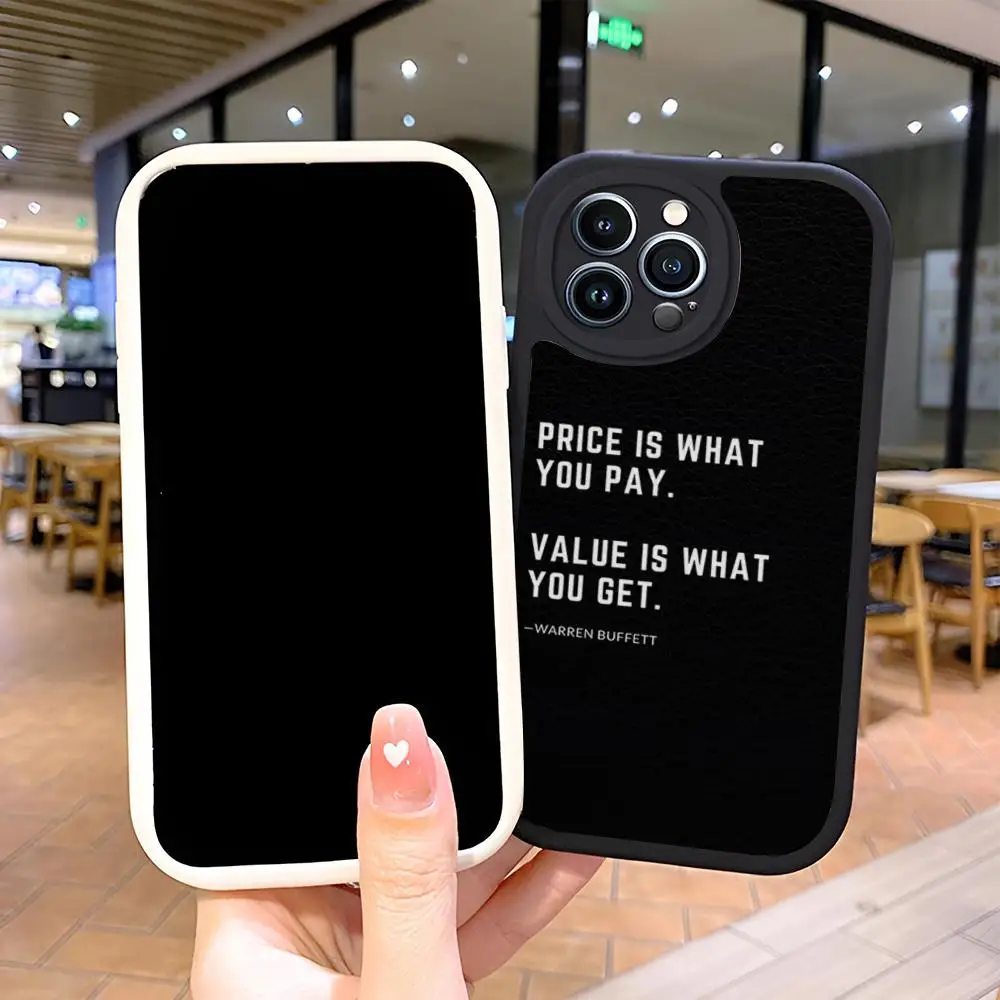 حافظة هاتف وارن بافيت وولف أوف وول ستريت لهاتف آيفون 16 15 13 12 14 11 Pro Max Mini X Xr Xs 8 7 غطاء من جلد الخراف