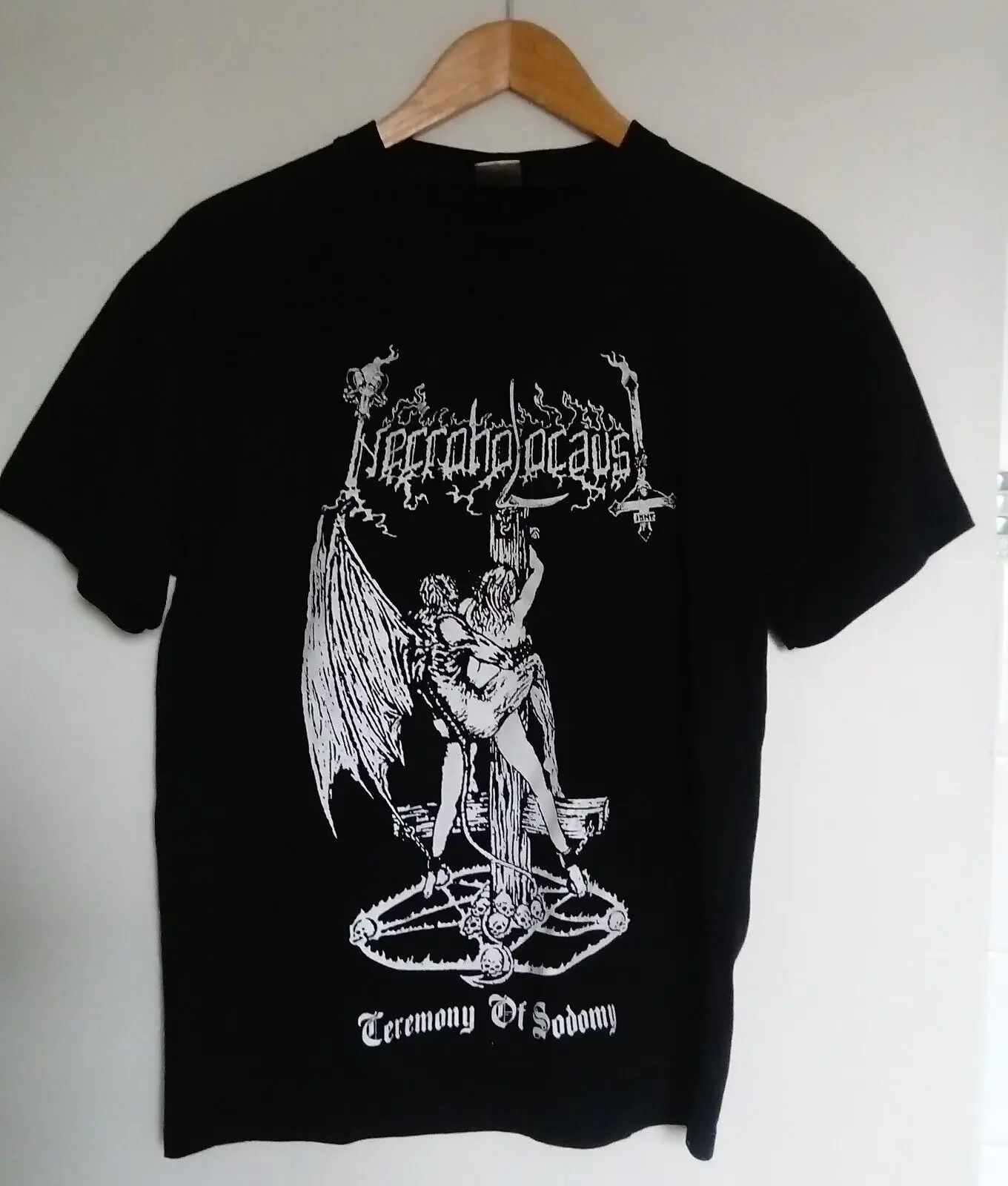 Necroholocaust T Shirt Black Metal Death Blasphemy Beherit Sarcophagus