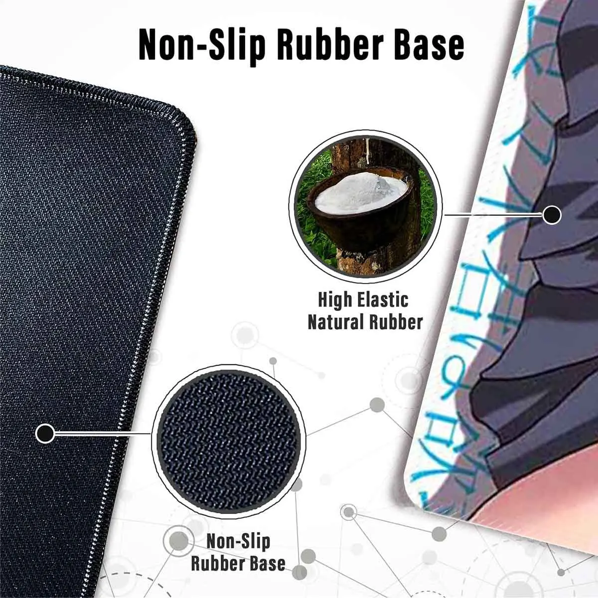 Overwatch Tsubasa Hanekawa Mouse Pad Seksi Anime Gadis Besar M_Monogatari Mousepad Lucu Pad Non-slip Keyboard Mat Besar Mouse Mat