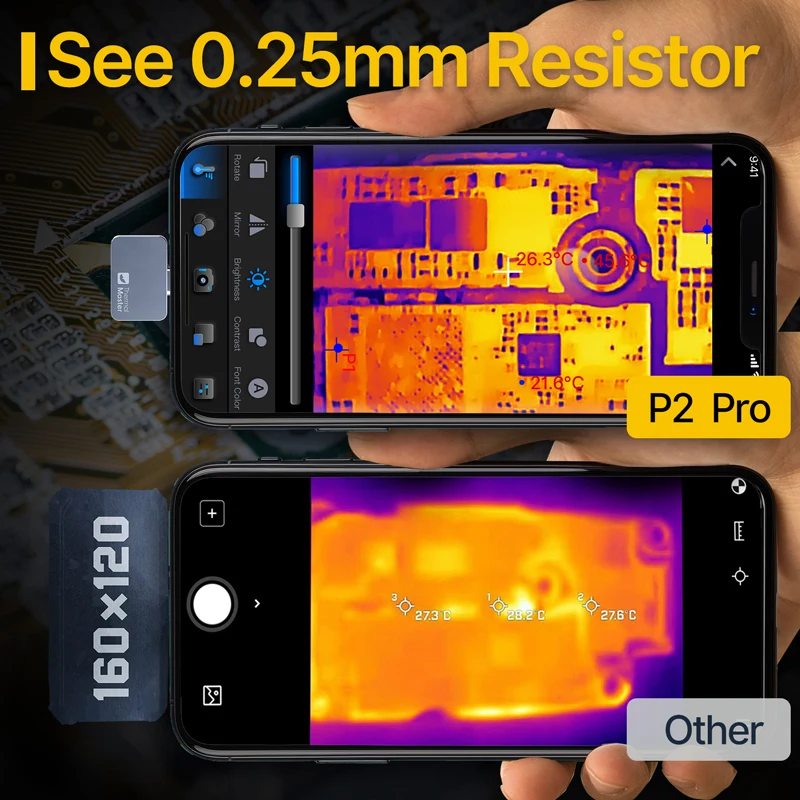 P2Pro Thermal Imager Magnetic Macro Lens 15X Zoom Infrared Thermal maging Camera for Phone PCB HVAC Check  and Repair Gadget