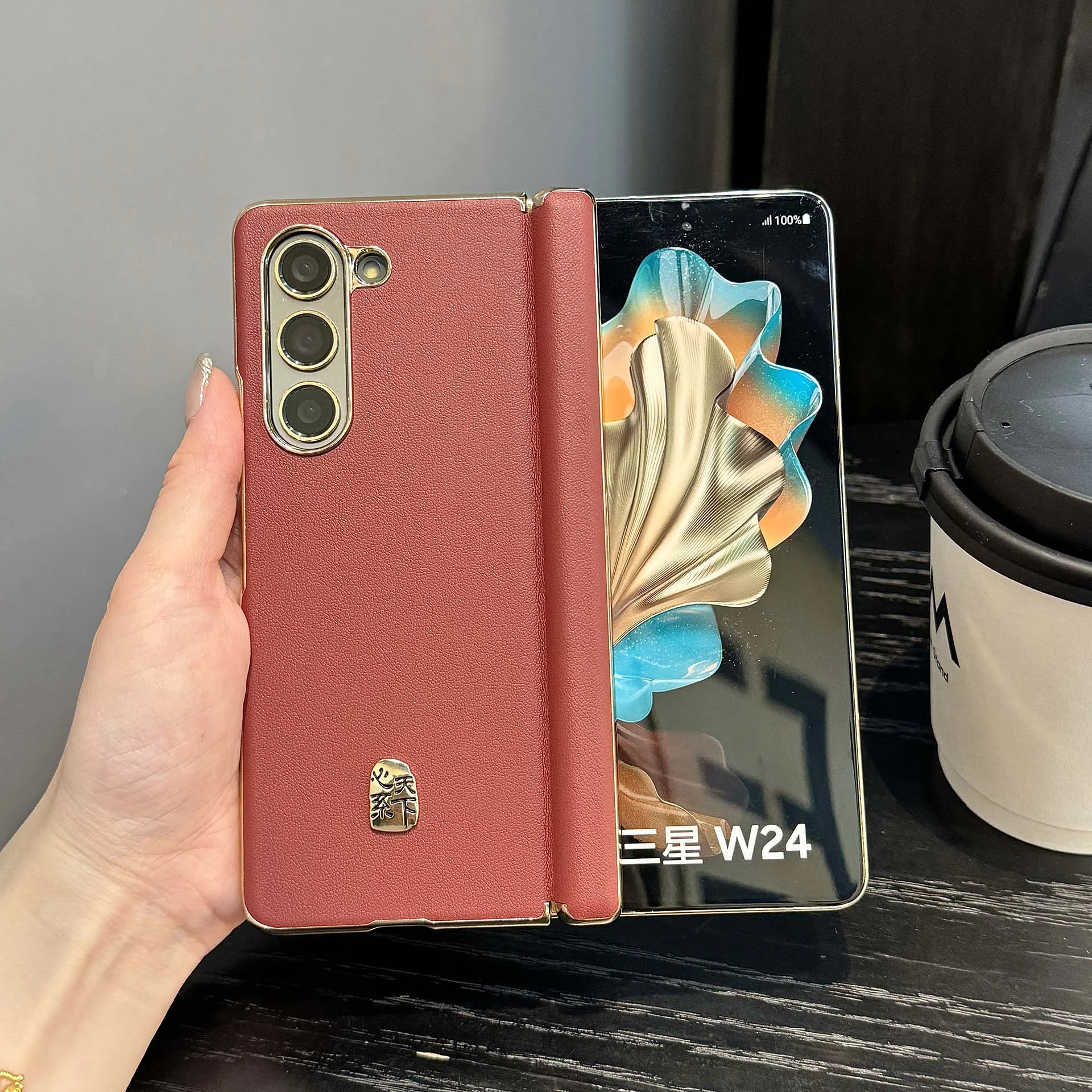 

Чехол для Samsung Galaxy Z Fold 7, роскошный защитный чехол из искусственной кожи с покрытием для Samsung Z Fold 7, 6 5 4 3 Se Shell