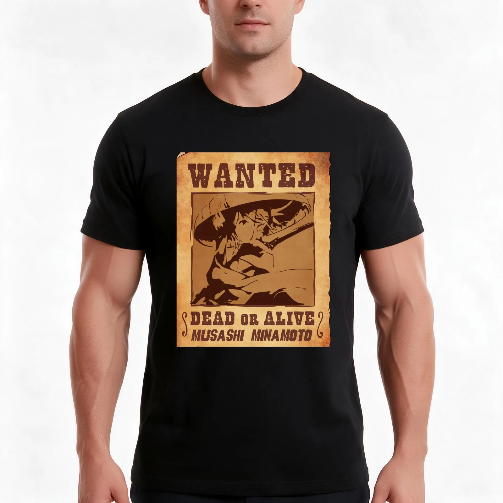 Minamoto Musashi FGO T-Shirt Summer Casual Cotton Tee Oversized Streetwear Tops Vintage Graphic Print Loose Fit Short Sleeve