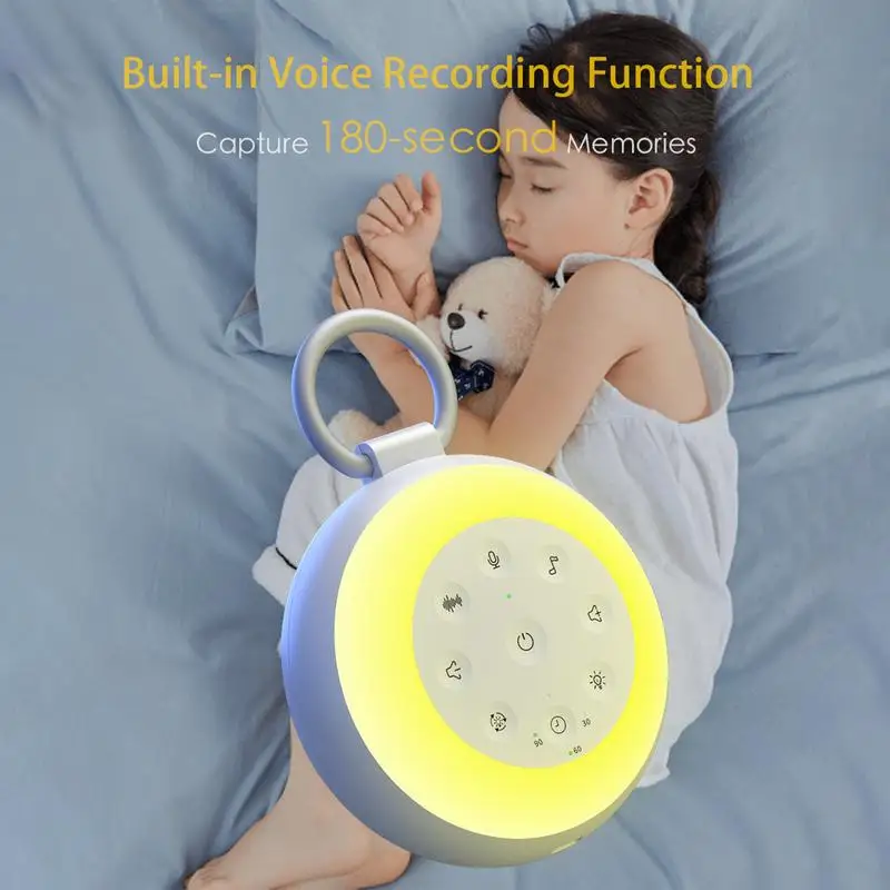 جهاز الضوضاء البيضاء للأطفال ، 24 صوتًا مهدئًا ، جهاز النوم المحمول ، way mAh ، مساعد النوم والاسترخاء