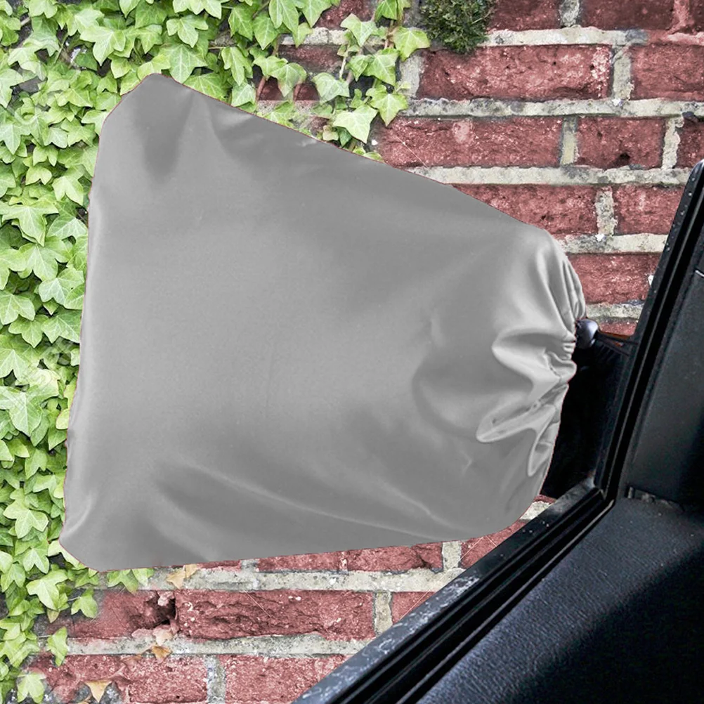 

4Pcs Durable Oxford Oxford Side Mirror Cover Waterproof Car Rearview Mirror Protector Snowproof Sunscreen Grey 33x27cm
