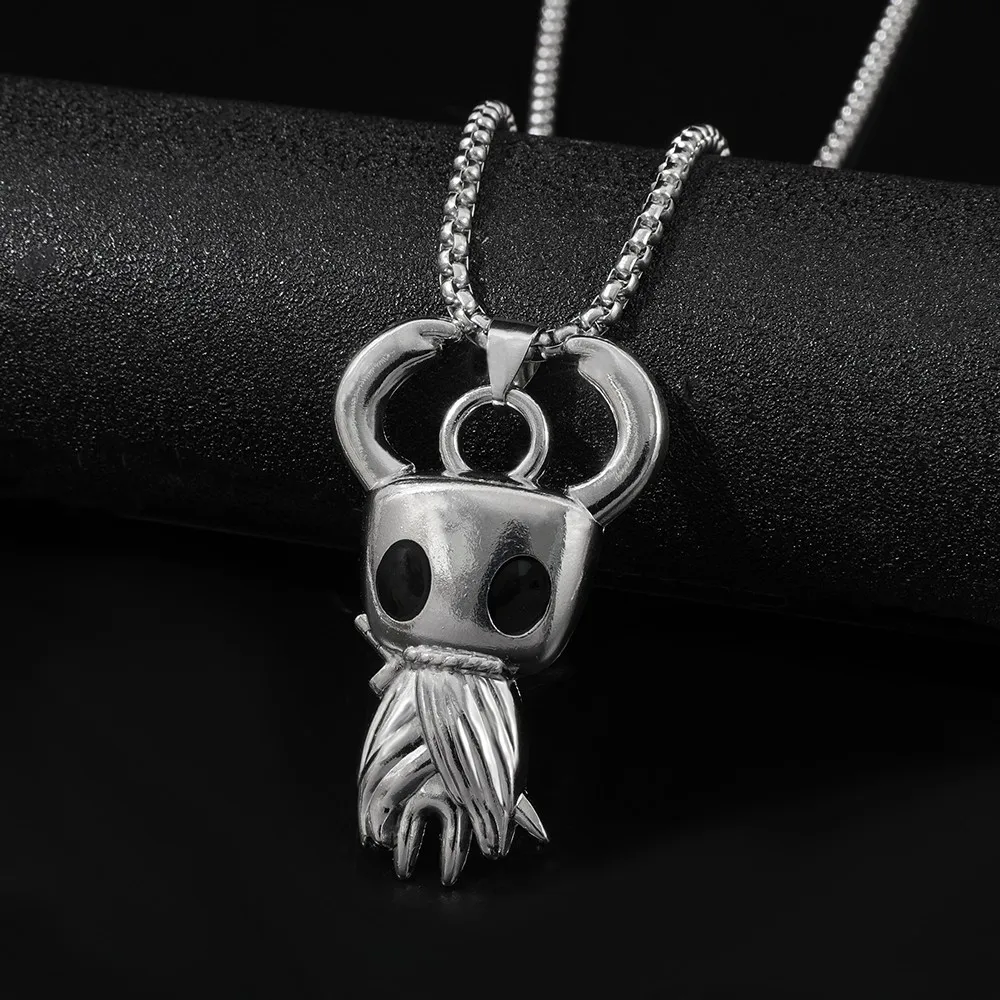 Naszyjnik Hollow Knight Silksong z zawieszką w stylu vintage z Kością Paznokciem, Figurka Pale King, Łańcuszek, Biżuteria, Akcesoria, Prezenty
