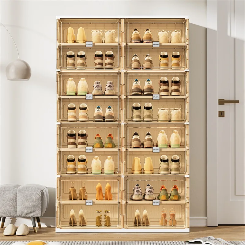 

Customized door storage household artifact shoe rack free storage transparent shoe folding rack