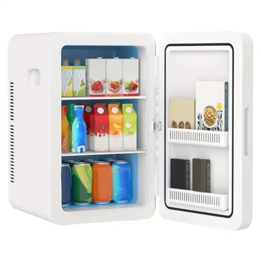 

22L Mini Fridge for Bedroom: Portable Cooler Warmer for Skin Care, Beverages, Cosmetics, FoodAC/DC Powered, Compact Design, Sta