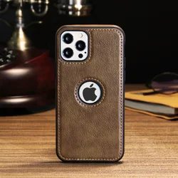 Ultra Thin Slim Business Leather Cover For iPhone 16E 17 Air 16 15 14 13 12 11 Pro Max XS XR X 7 8 Plus Shockproof Phone Case