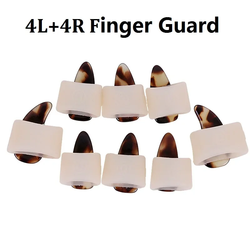 8 pz/set 4L + 4R Silicone Guzheng Thumb Finger Guard Protector accessori per strumenti a corda (non includere nail pick)