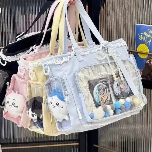 Imagen 2 del producto Bolsos de hombro tipo bandolera JK transparentes japoneses Kawaii Itabag de gran capacidad para niñas de ballet, regalo para amigos, mochilas escolares para adolescentes
