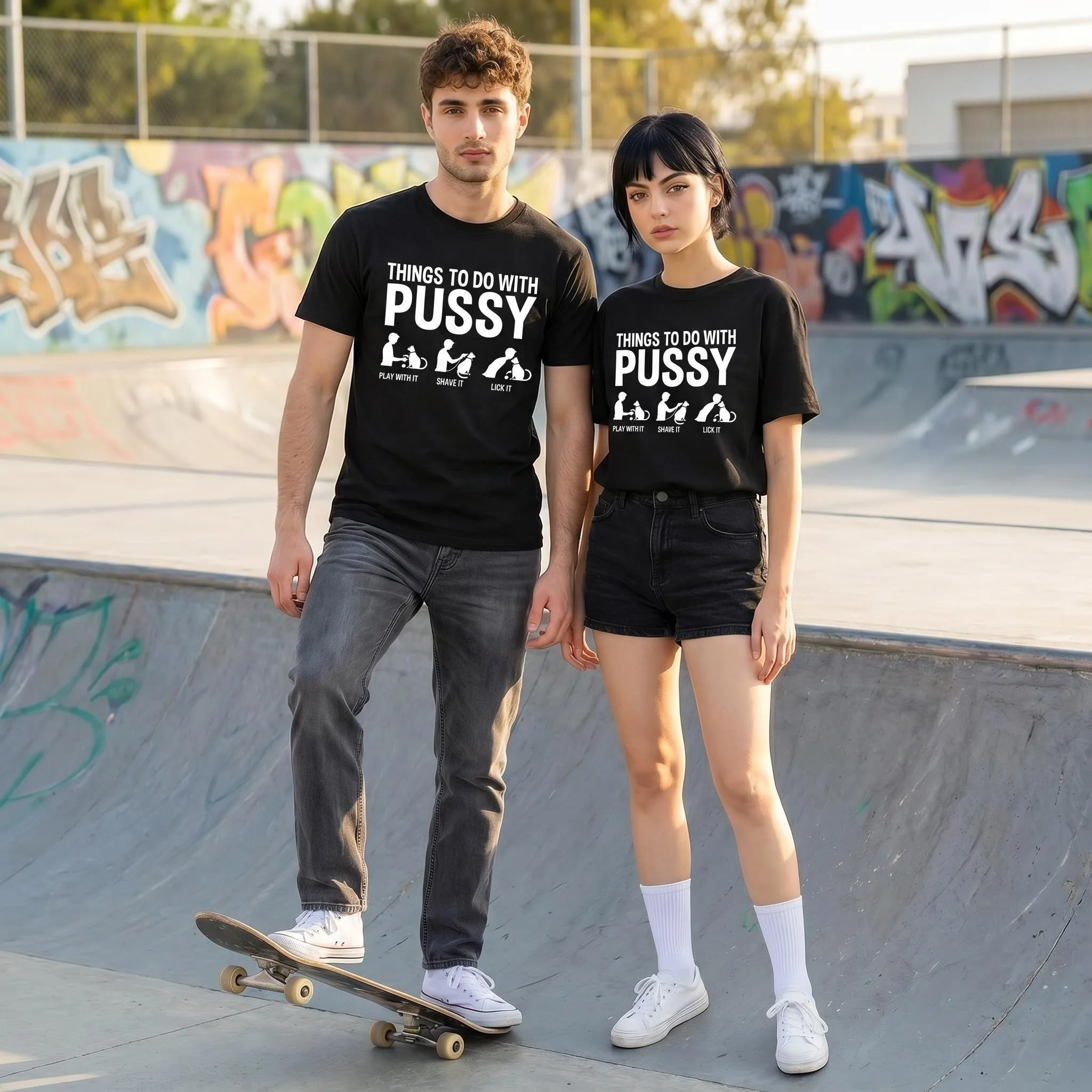 Things To Do With Pussy Unisex High quality cotton graphic t shirts