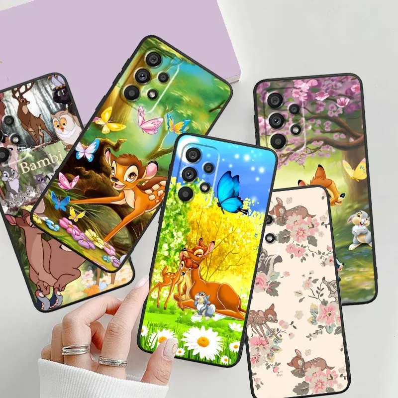 

Bambi Disney Cartoon For Samsung A73 A72 A71 A55 A54 A53 A52 A51 A13 A22 A16 A15 A12 A14 A26 A07 5G Black Cover