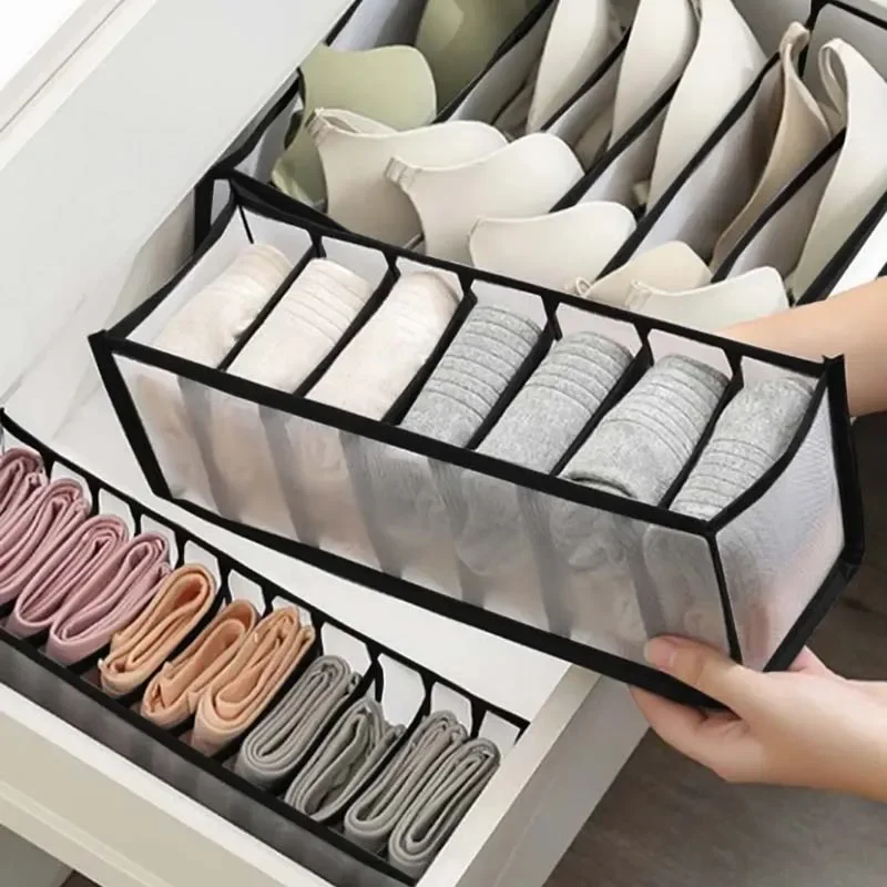 Underwear Storage Box Compartment Socks Underwear Home Fabric Drawer Storage Organizer Basket Cabinet Storage Gods