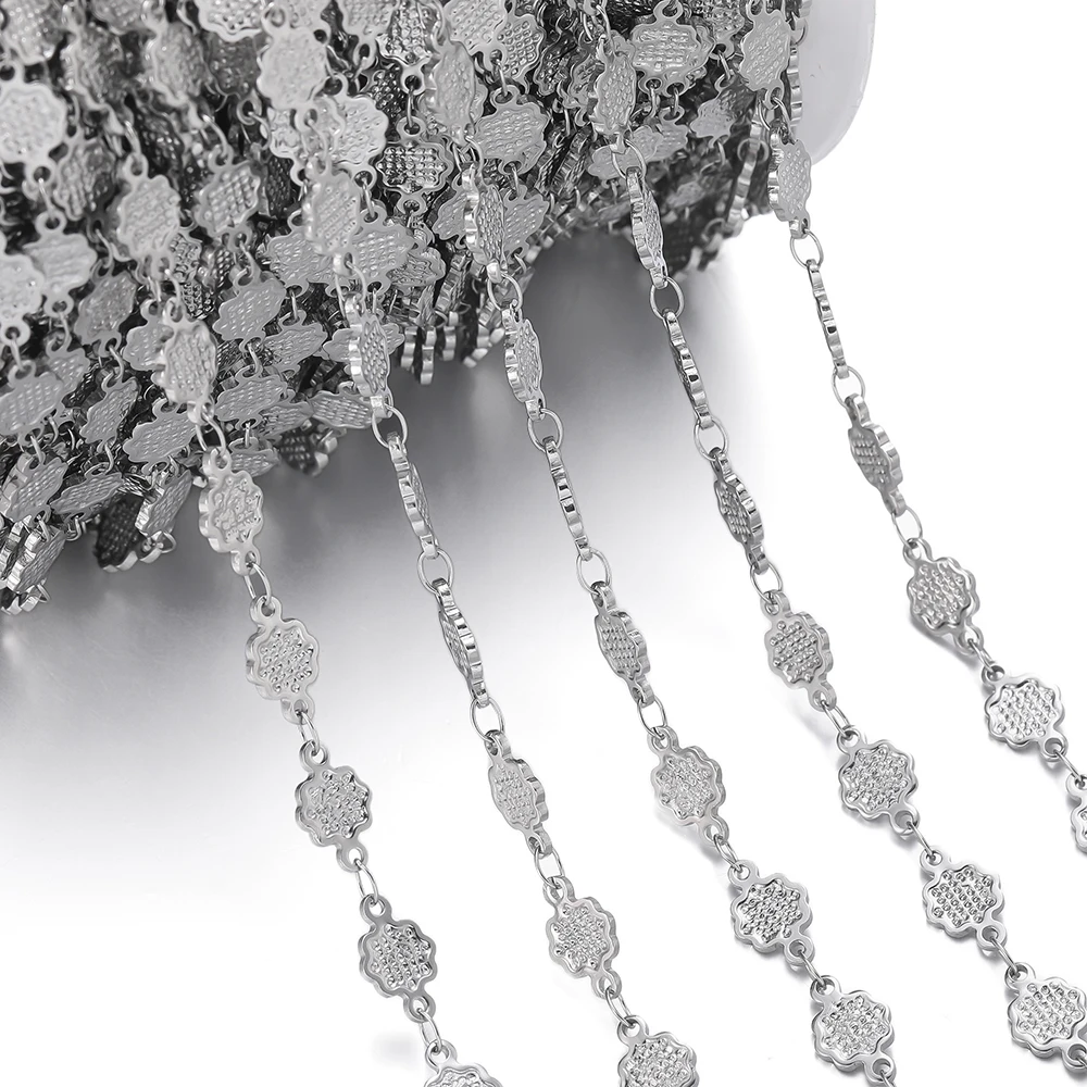 1m roestvrijstalen handgemaakte ketting reliëf ster maan hartvormige schakelkettingen voor doe-het-zelf armband taille ketting sieraden maken ketting