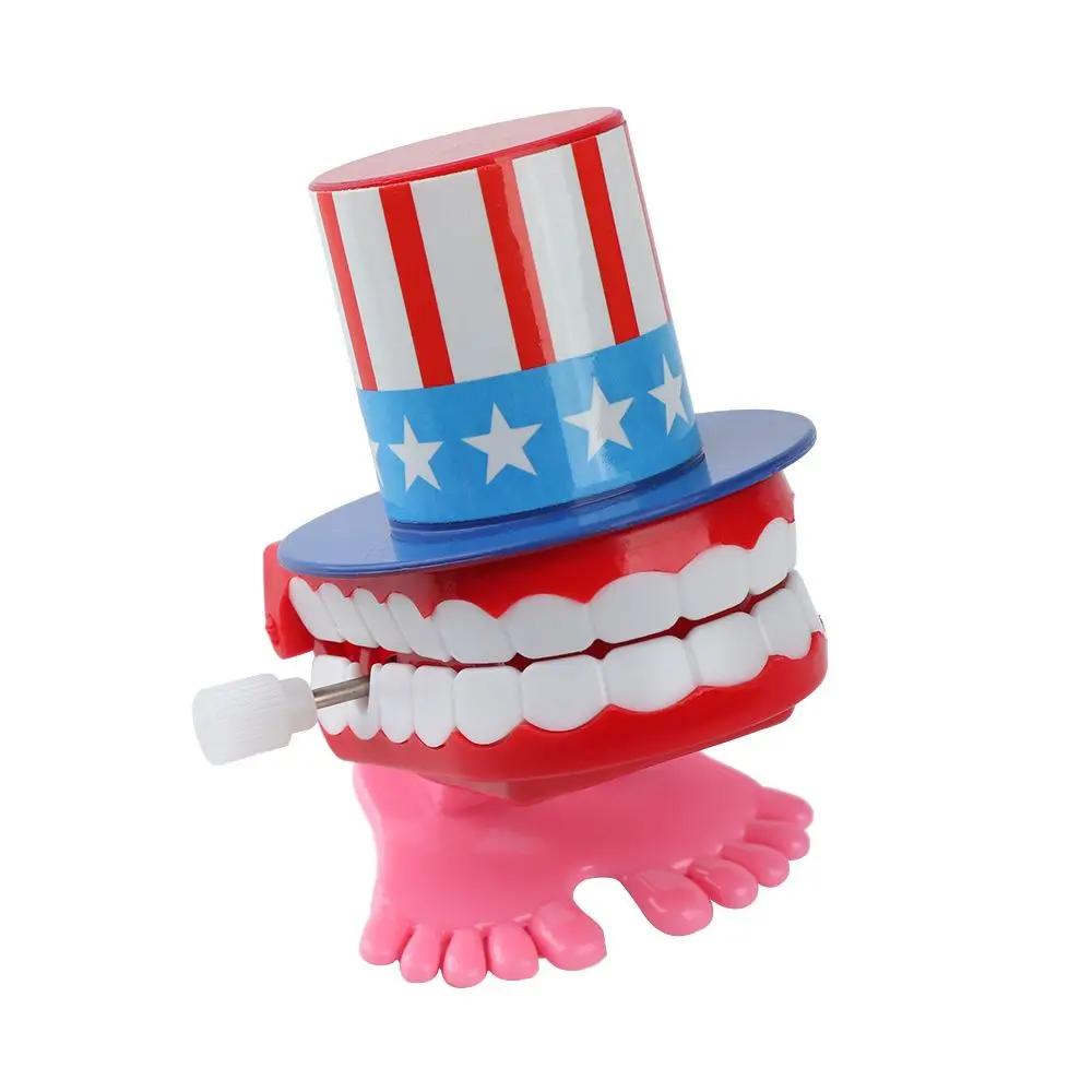 Gifts for Baby Kids Plastic Mini Walking Teeth Shape Wind Up Clockwork Toy Clockwork Toy Babbling Denture