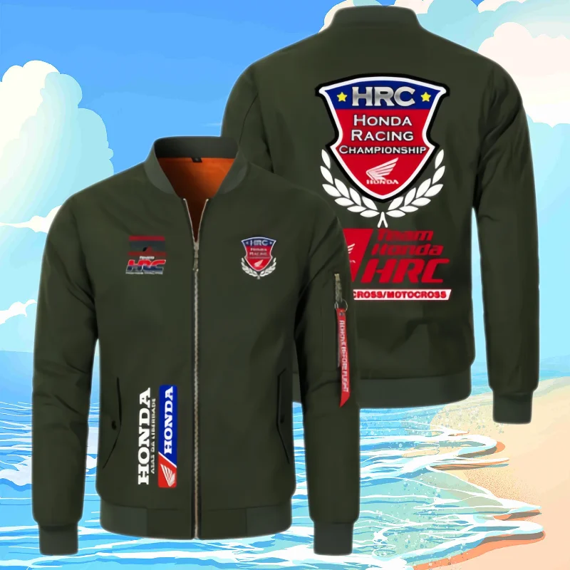 

2026 Honda HRC Logo Printed V-neck Men's Outdoor Cotton Thick Warm Jacket Bestseller