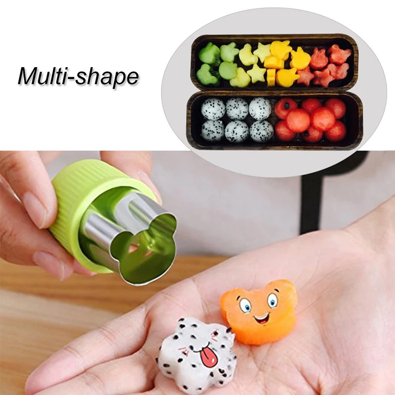 1Set Multi-Style Vegetables Cookie Cutter Embossing Mould Portable Cook Tools Stainless Steel Fruit Cutting Die Kitchen Gadgets