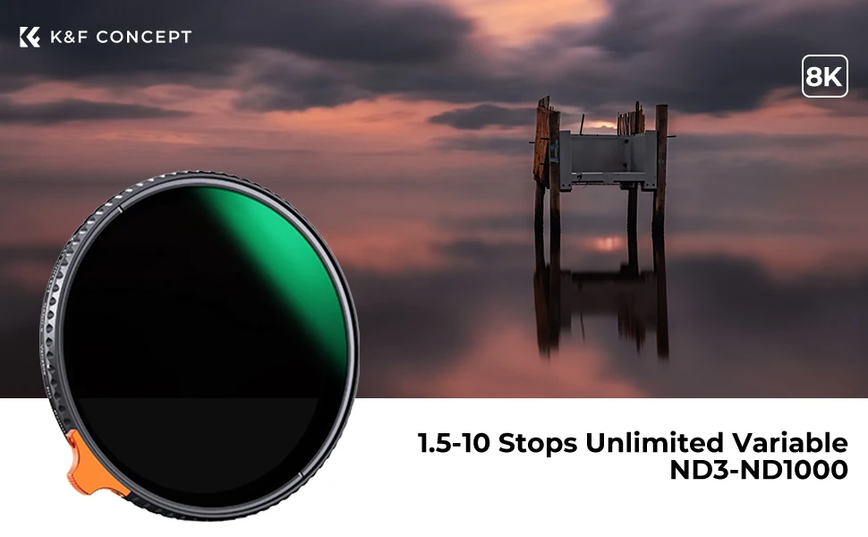 K&F Concept 67 mm variabler ND-Filter ND3 ND1000 77 mm 82 mm ND3-1000 Ultradünner Filter NANO-X-Serie 49 mm 52 mm 55 mm 58 mm 62 mm 72 mm – Detail 3